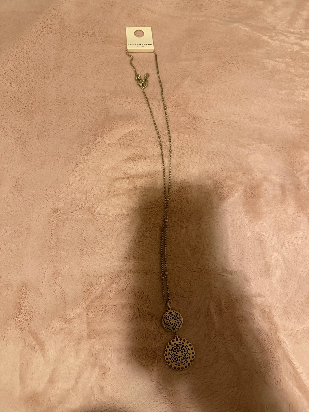 Lucky Brand Gold Double Filigree Drop Necklace